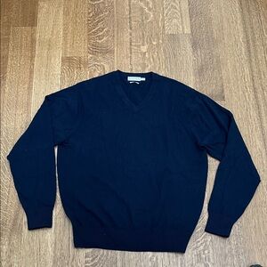 Peter Millar Men's V-Neck Cashmere Sweater Navy Blue